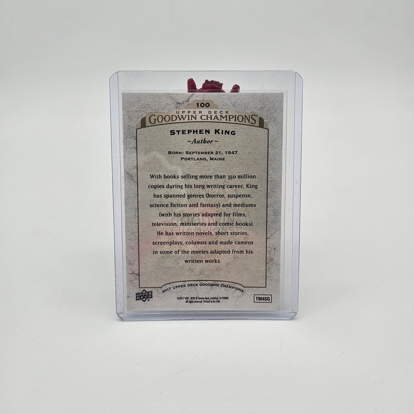 Goodwin Champions "Stephen King" Card - flat signed by King